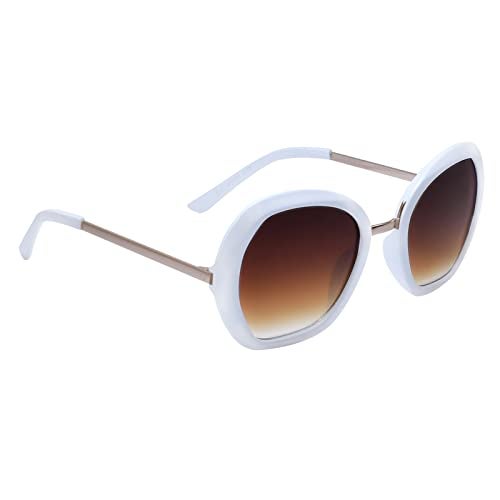 Peter Jones White Oversized UV Protected Cateye Sunglasses for Women/Girls (RD020W) - Image 1