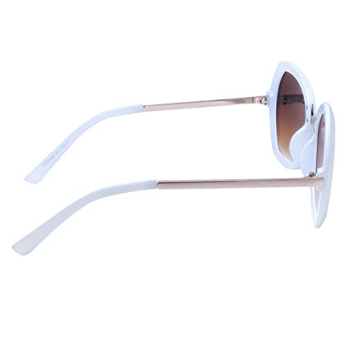 Peter Jones White Oversized UV Protected Cateye Sunglasses for Women/Girls (RD020W) - Image 5
