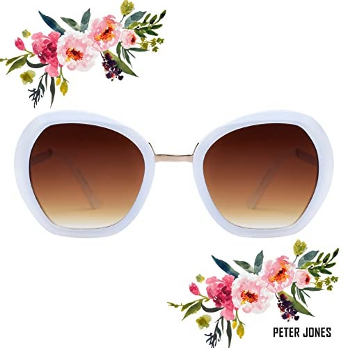 Peter Jones White Oversized UV Protected Cateye Sunglasses for Women/Girls (RD020W) - Image 3