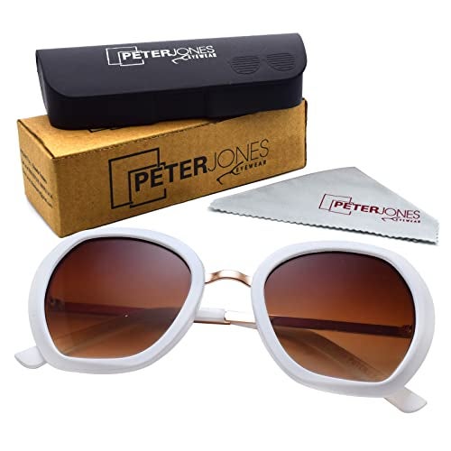 Peter Jones White Oversized UV Protected Cateye Sunglasses for Women/Girls (RD020W) - Image 4