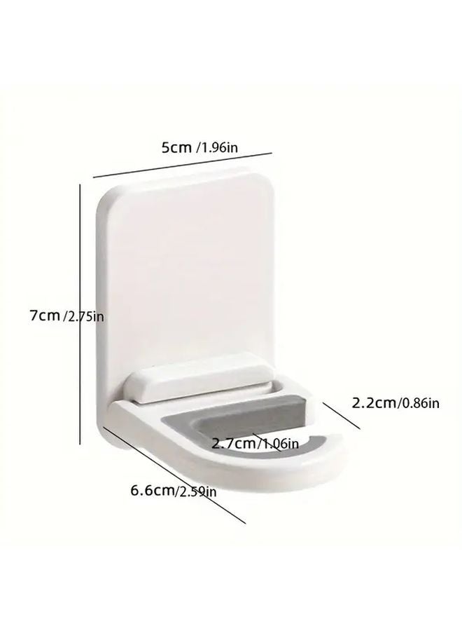 Heavy Duty Foldable Wall Hooks White Plastic 5pcs Space Saving Adhesive Screw Mounted Hangers - Image 4