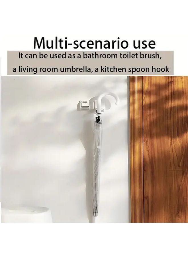 Heavy Duty Foldable Wall Hooks White Plastic 5pcs Space Saving Adhesive Screw Mounted Hangers - Image 5