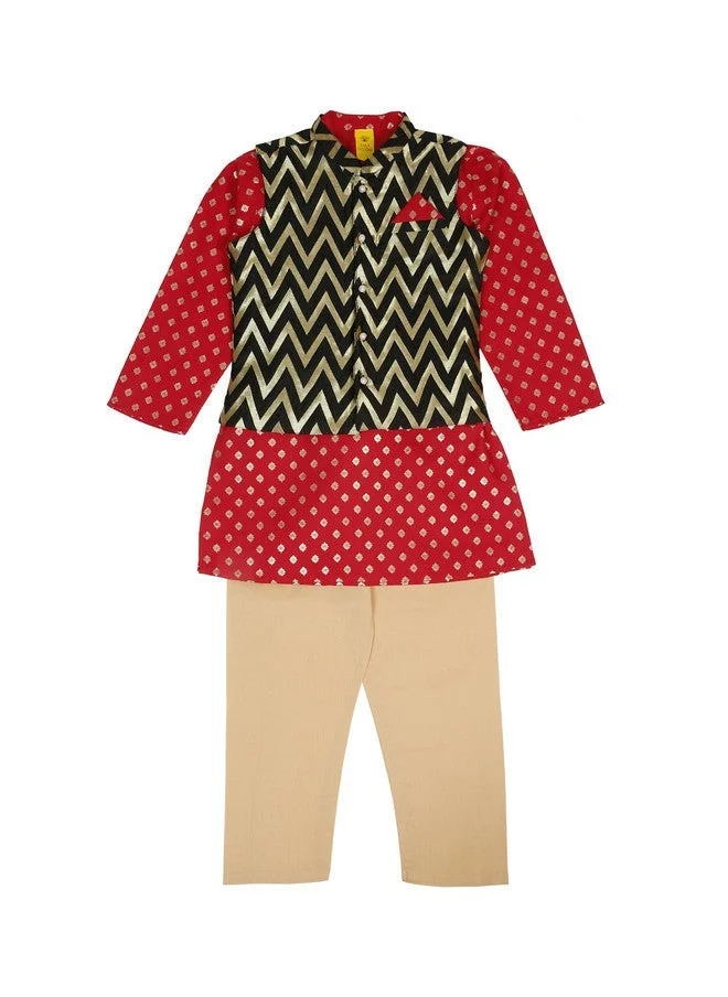 Saka Designs Boys Ethnic Kurta Set With Nehru Jacket