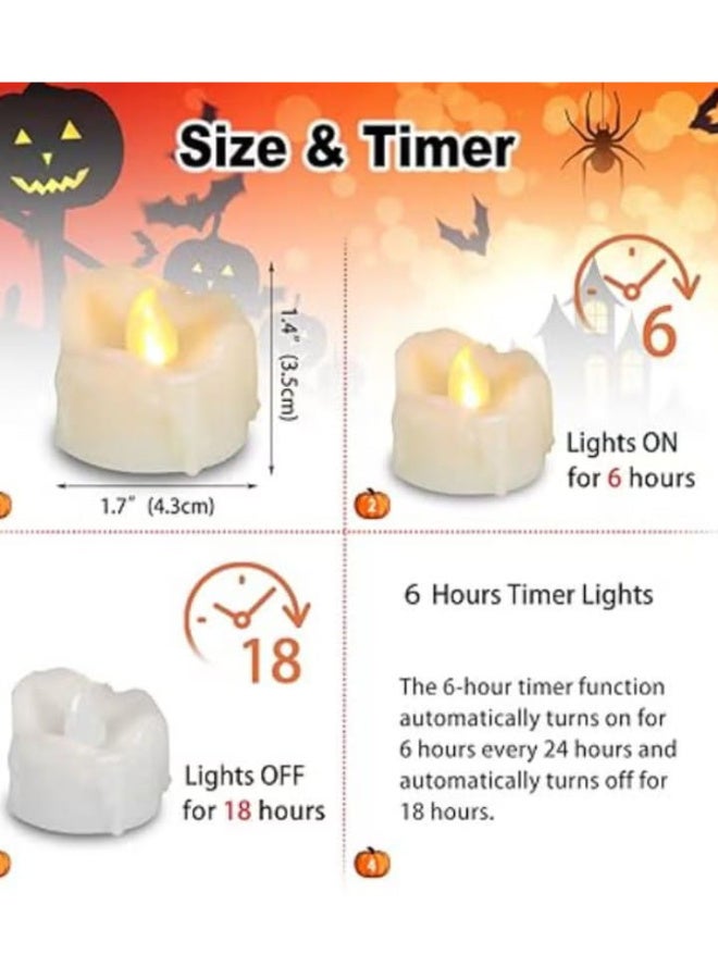 6 قطع - شموع LED عديمة اللهب تعمل بالبطارية مع مؤقت - Image 4