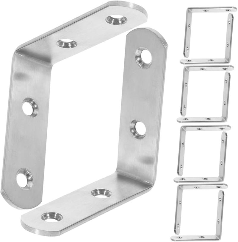 12Pcs Heavy Duty Stainless Steel Corner Braces Right Angle Brackets For Wood Furniture Shelves Cabinets - Image 2