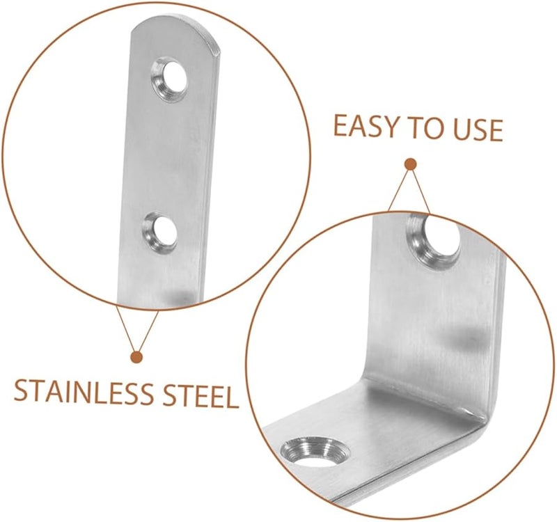 12Pcs Heavy Duty Stainless Steel Corner Braces Right Angle Brackets For Wood Furniture Shelves Cabinets - Image 3