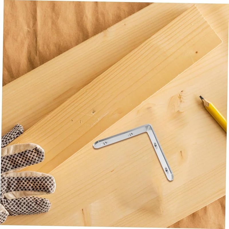12Pcs Heavy Duty Stainless Steel Corner Braces Right Angle Brackets For Wood Furniture Shelves Cabinets - Image 5