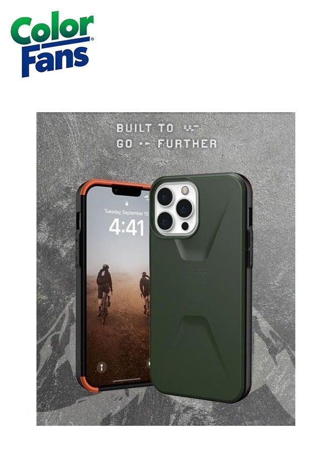 Color Fans Civilian MagFit iPhone 13 Pro Case Charging Rugged Dropproof Protective Cover Olive - Image 1