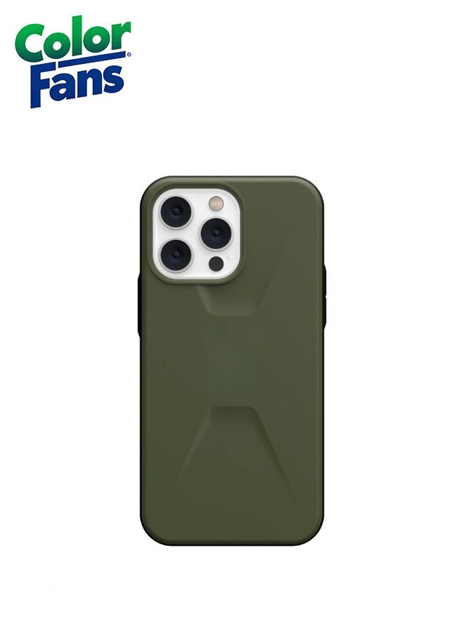 Color Fans Civilian MagFit iPhone 13 Pro Case Charging Rugged Dropproof Protective Cover Olive - Image 2