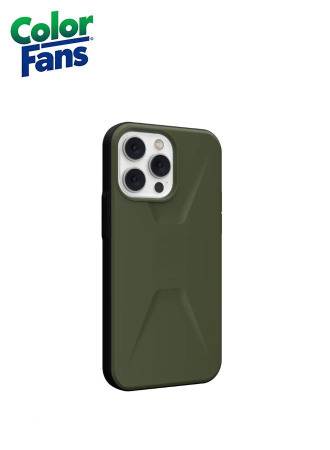 Color Fans Civilian MagFit iPhone 13 Pro Case Charging Rugged Dropproof Protective Cover Olive - Image 3