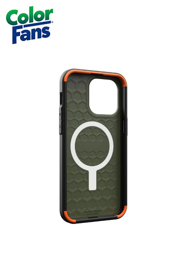 Color Fans Civilian MagFit iPhone 13 Pro Case Charging Rugged Dropproof Protective Cover Olive - Image 4