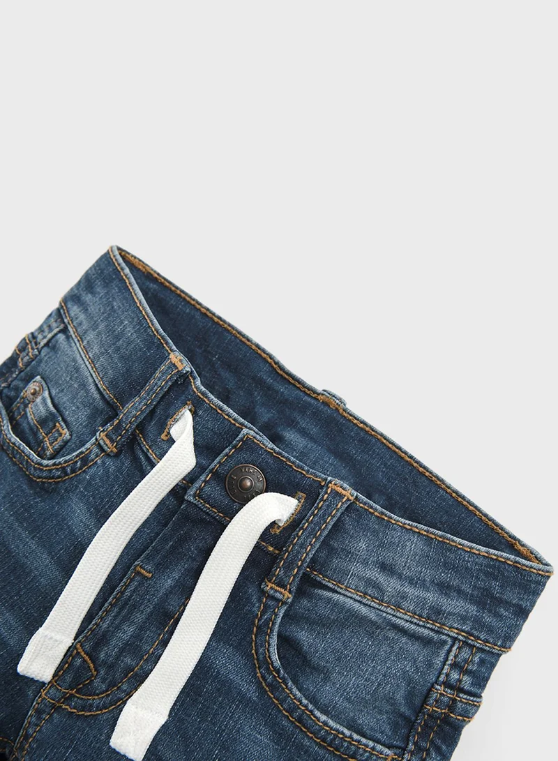 SMYK Kids Mid Wash Drawstring Denim Shorts