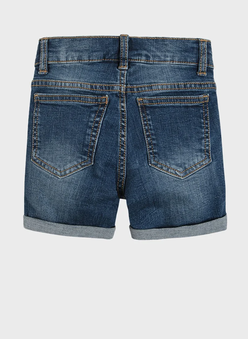 SMYK Kids Mid Wash Drawstring Denim Shorts