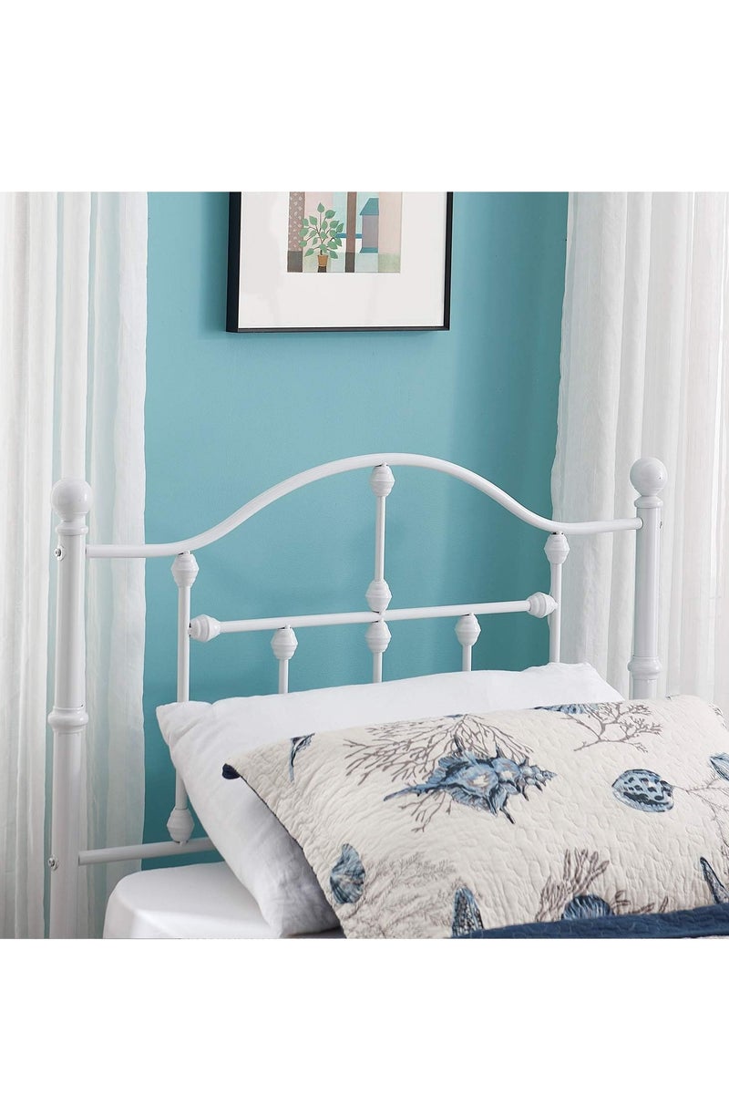 NZONE STORE Metal bed with a combination of durability and beauty for bedrooms white color - size 190 cm - 90 cm - Image 5