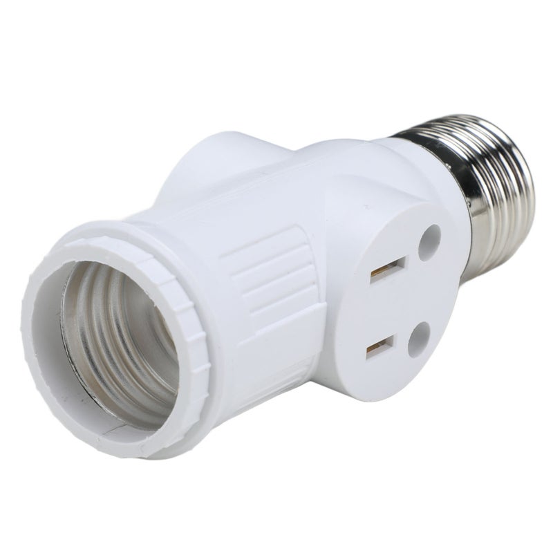 حوالي سOCKET ADAPTER PLUG 3 مفرق 2 قطعة بيضاء محول منفذ لمصباح E26 - Image 5