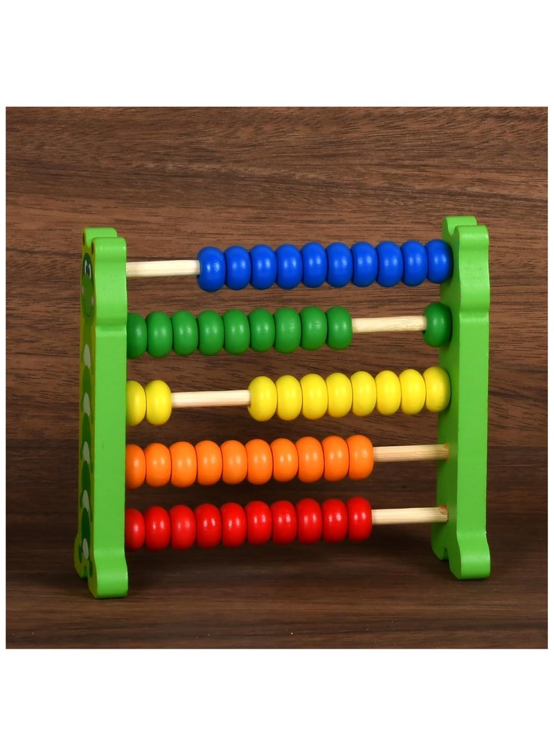 wooden Abacus Frame Learning Tool Growth Toy Beads Educational Counting Toy Abacus Math Thinking Abacus Counting Toy,for Preschool Learning, Learning Mathematics Abacus (Green Abacus)  - Image 2