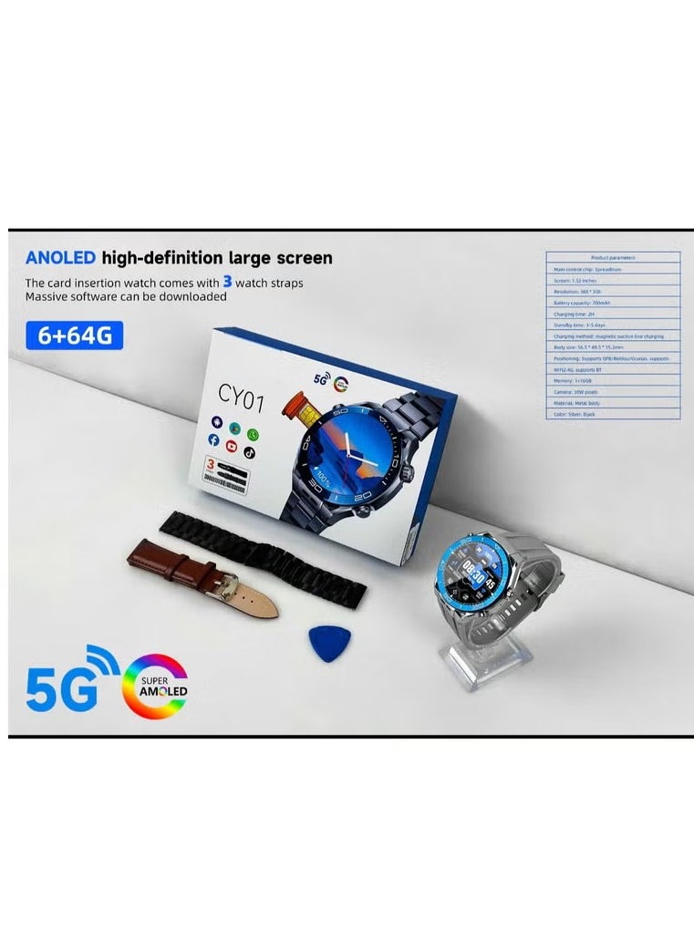 Generic - CY01 Large Size 5G Smart Watch Android NFC OLED Smart Watch Email iOS Compatible - Image 1
