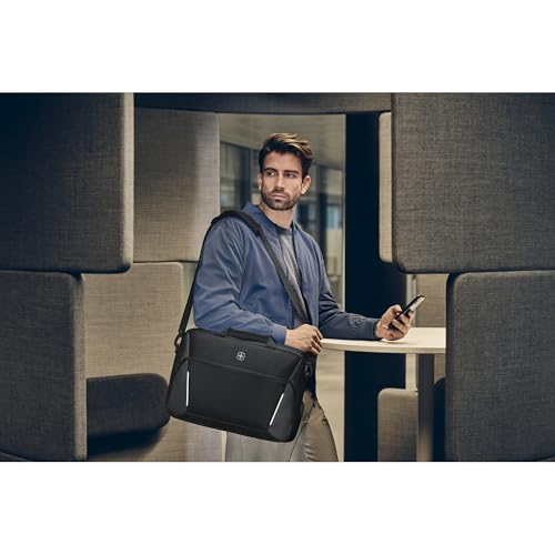 Wenger Swiss Designed XE Compact Brief 16, Laptop Briefcase with Tablet Pocket, Includes Essentials Organiser, Comes with Detachable Shoulder Strap, Black | 17 litres (653299) - Image 4