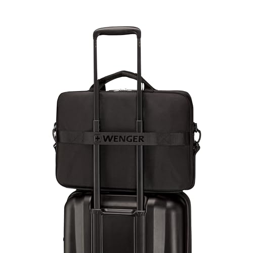 Wenger Swiss Designed XE Compact Brief 16, Laptop Briefcase with Tablet Pocket, Includes Essentials Organiser, Comes with Detachable Shoulder Strap, Black | 17 litres (653299) - Image 3