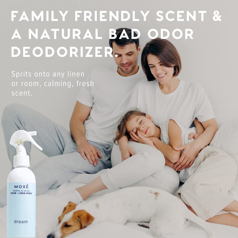 MOXE MOXE Dream Linen & Room Spray, Essential Oils for Sleep, Natural Aromatherapy Mist, Bedding, Pillows, Sheets, Home & Bedroom, Lavender, Chamomile, Lemongrass, Grapefruit, 8 Ounces (1 Pack)  - Image 5