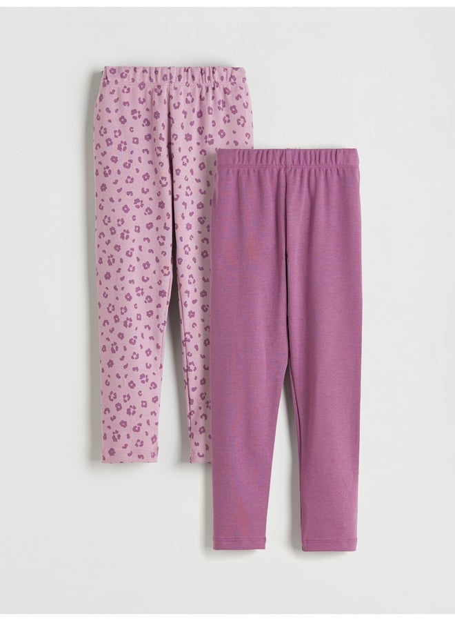 LC WAIKIKI Elasticated Waist Girls' Leggings 2 Pack - Image 1