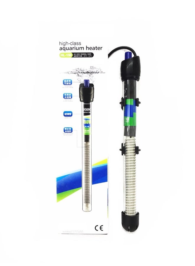 SOBO 100W Aquarium Heater Glass Submersible Heater with Adjustable Thermostat With FREE Short Glass Thermometer - Image 2