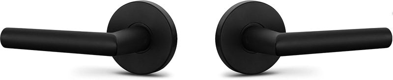 Berlin Modisch Dummy Lever Door Handle Pack of 2 Sleek Round Non-Turning Single Side Pull Only Lever Set [for Closet or French Doors] Heavy Duty - Iron Black Finish - Image 4