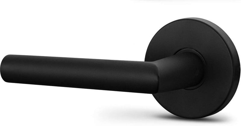Berlin Modisch Dummy Lever Door Handle Pack of 2 Sleek Round Non-Turning Single Side Pull Only Lever Set [for Closet or French Doors] Heavy Duty - Iron Black Finish - Image 5