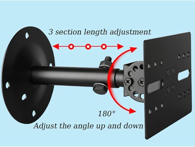 Techzere Speaker Mount Bracket Speaker Wall Bracket Ceiling Expansion and Contraction Speaker Bracket Surround Speaker Bracket Universal Size, One Pair - Image 2