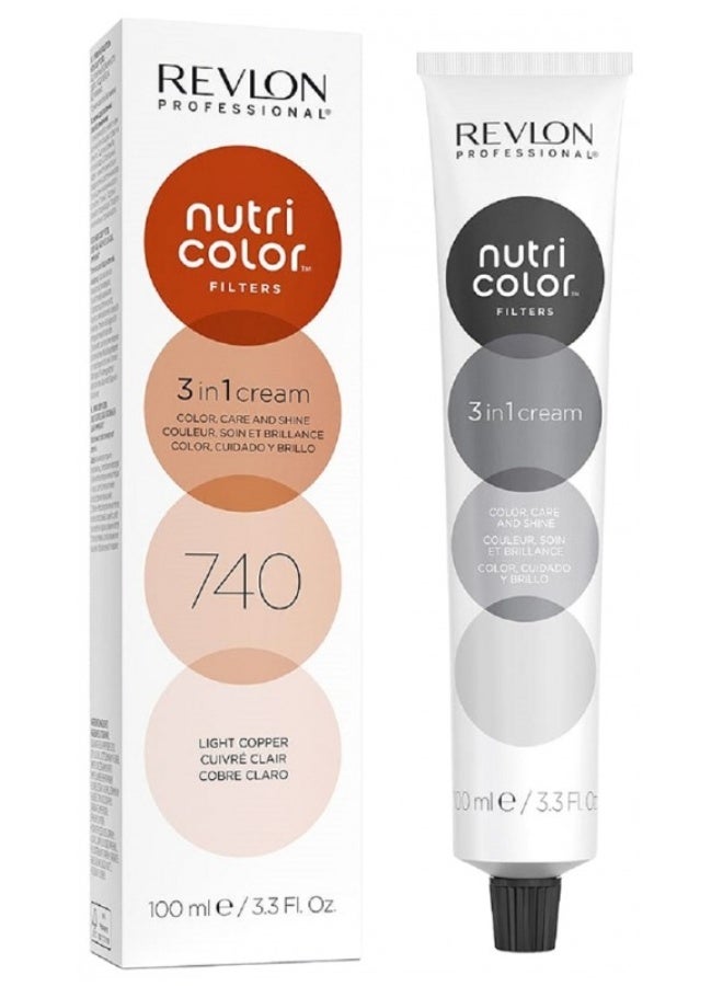 Revlon Professional Nutri Color Filters Soin Crème 3en1 Repigmentant Nutritif 100 ml - Hair Colour: 740 Light copper - Image 1