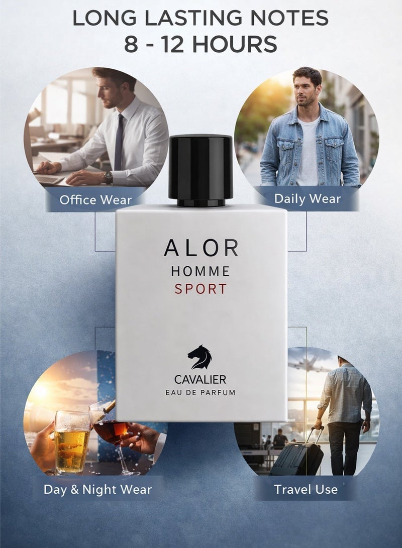 Cavalier Perfume Signature Perfume For Men The Cavalier Alor Homme Sport Eau de Parfum 100ml | ong Lasting Perfume for Men with Fresh Spicy & Aromatic Fragrance with Vanilla & Powdery Touch | Luxury Men’s Perfume - Image 3
