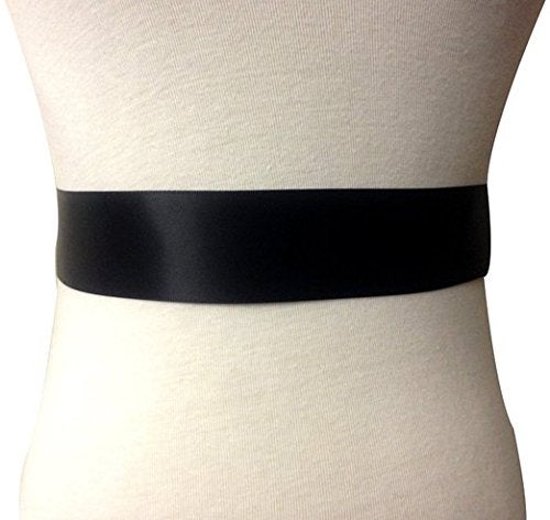 Leimandy 2''Wide Black Ribbon Sash – Satin Sash for Dress, Wedding, Formal Events & Pageants | Simple Classic Design Halloween Decor Adjustable Bow Daily Use (Black) - Image 4