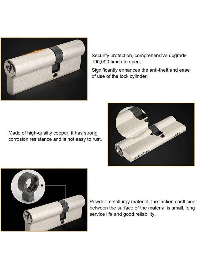 Biella Brass Cylinder Lock Barrel Profile Lock With 3 Keys Lock Anti-Rust Suitable For Wooden Doors, Aluminum Doors (Lock Cylinder, 70Mm)  - Image 4