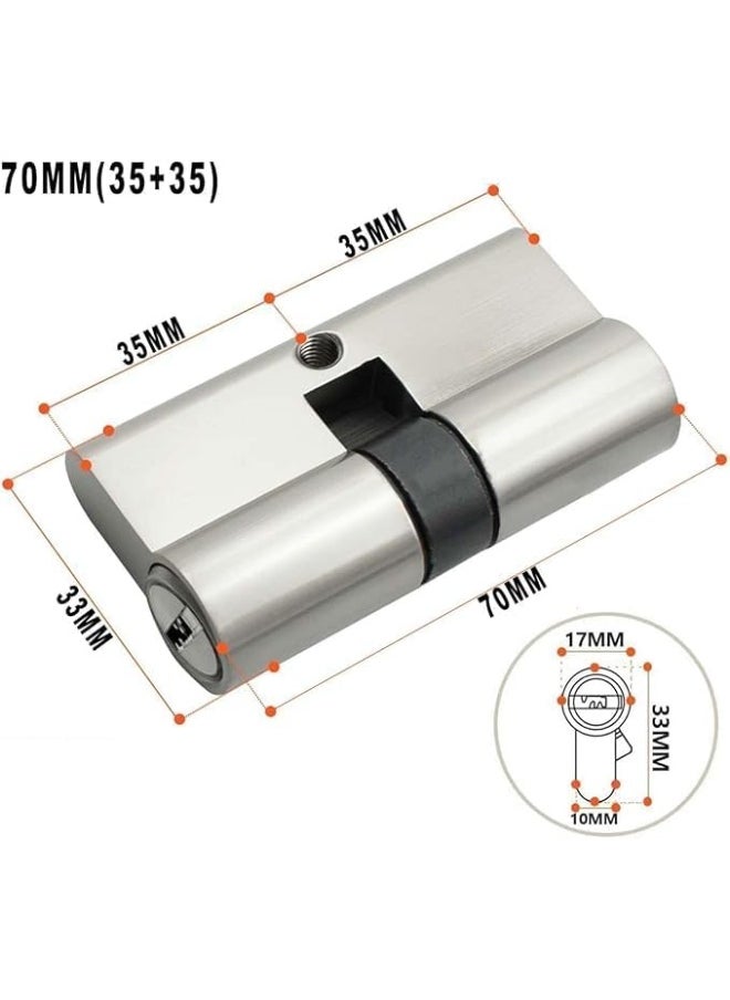 Biella Brass Cylinder Lock Barrel Profile Lock With 3 Keys Lock Anti-Rust Suitable For Wooden Doors, Aluminum Doors (Lock Cylinder, 70Mm)  - Image 2
