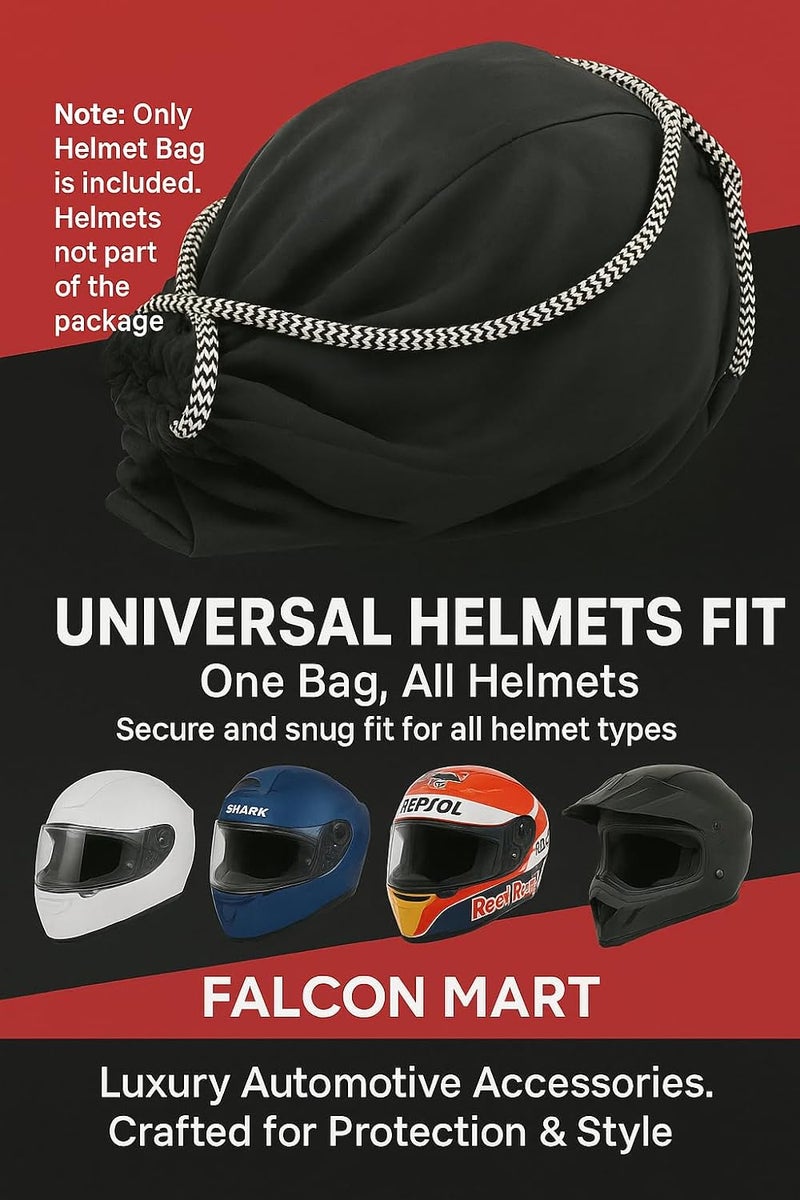 FALCONONE FALCON-ONE Helmet Cover/Bag | Fits for All Helmets | (Polyester), Black - Image 3