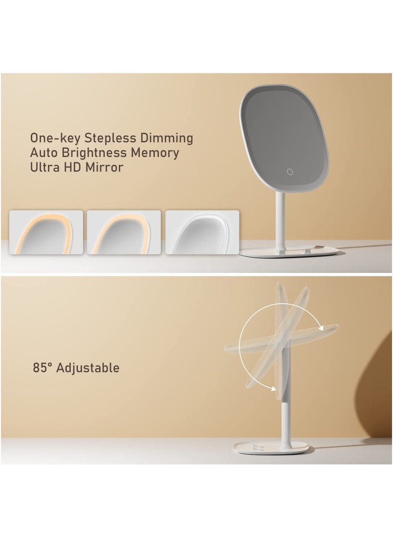 Lighted Makeup Mirror, Rechargeable Double Sided Magnifying Mirror with 3 Colors Modes, 85° Rotation Touch Screen LED Mirror Vanity Mirror, Brightness Adjustable Cosmetic Light up Mirror  - Image 4