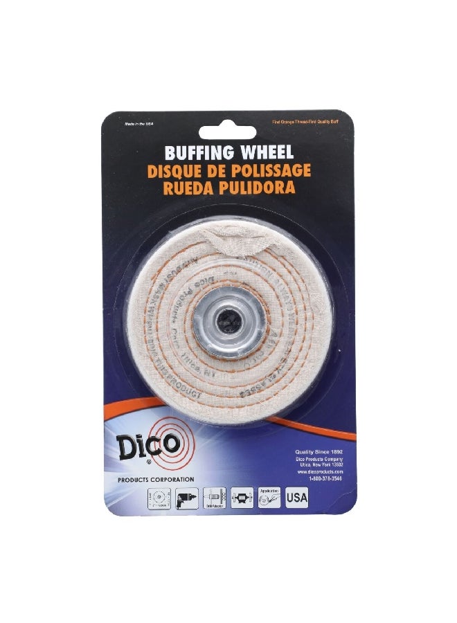 DICO Lightweight Thick Cotton Buffing Wheel White 4 Inch 527-36-4  - Image 1