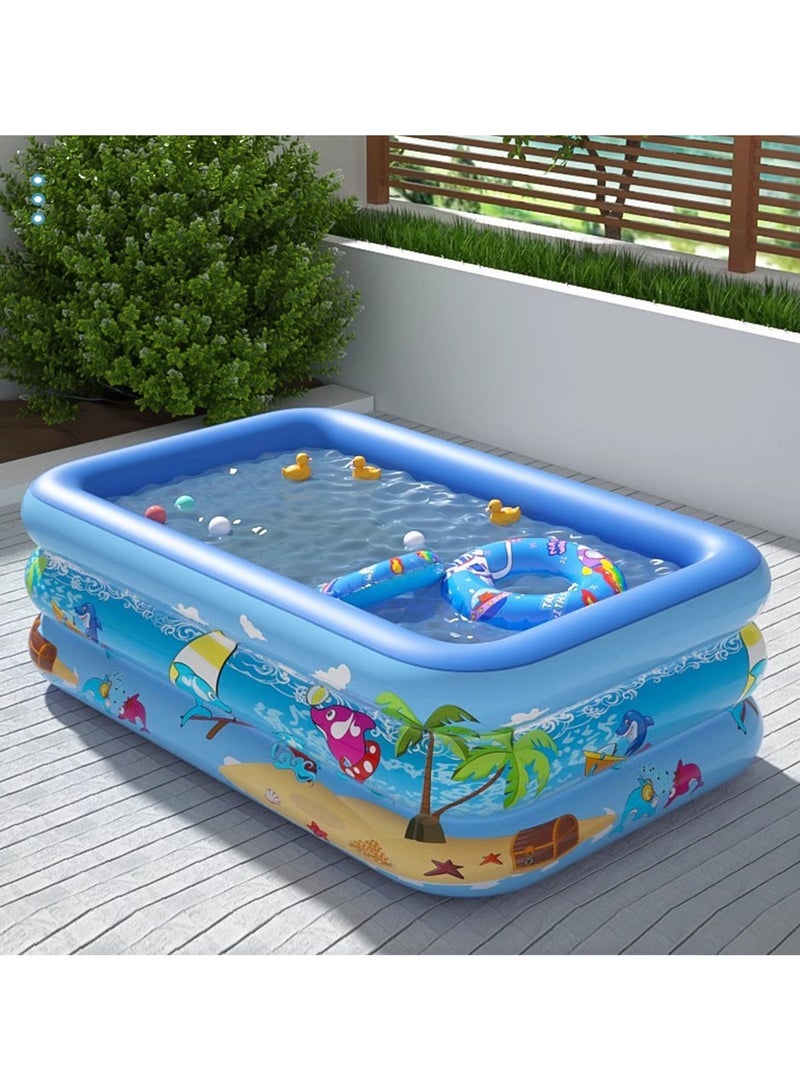 Acotsun Inflatable Swimming Pool, Children's Swimming Pool 150cm*104cm*50cm,Thickened Family Above Ground Pool for Outdoor, Backyard, Garden, Summer Water Party,Ball Pit,Sand Pit,Fishing Pond - Image 1