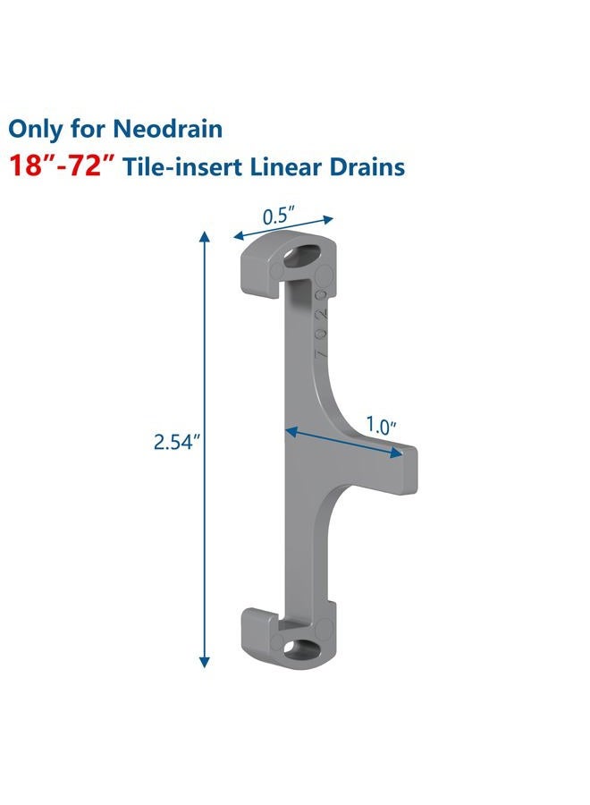 Neodrain 7020 Clip, Tile Tray Supporter, Grey Plastic Clips ONLY 18.24.28.32.36.48.60.72 inch Tile-Insert Shower Drain,with Lifting Hook -6 PCS - Image 2