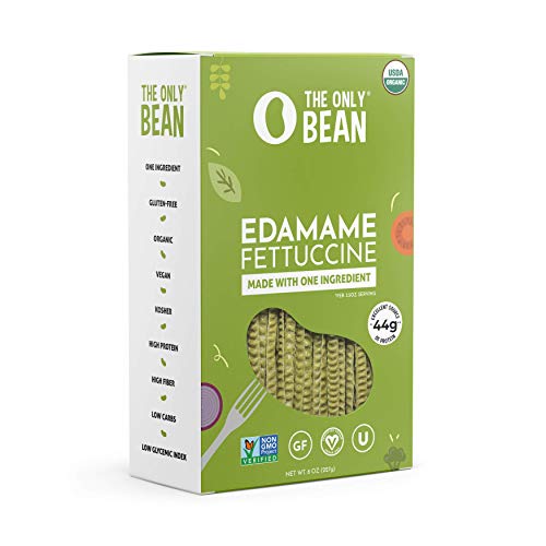 The Only Bean - Organic Edamame Fettuccine Pasta - High Protein, Keto Friendly, Gluten-Free, Vegan, Non-GMO, Kosher, Low Carb, Plant-Based Bean Noodles - 8 oz (1 Pack) - Image 1