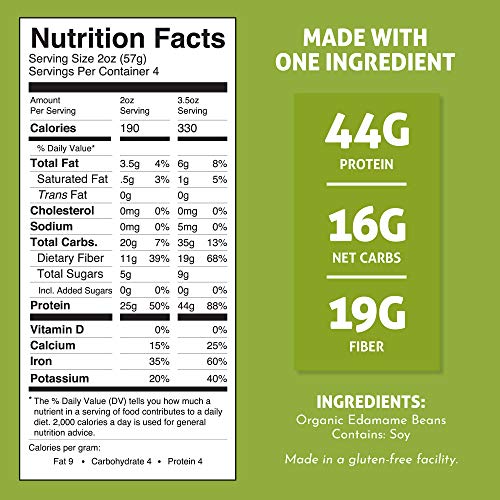The Only Bean - Organic Edamame Fettuccine Pasta - High Protein, Keto Friendly, Gluten-Free, Vegan, Non-GMO, Kosher, Low Carb, Plant-Based Bean Noodles - 8 oz (1 Pack) - Image 3