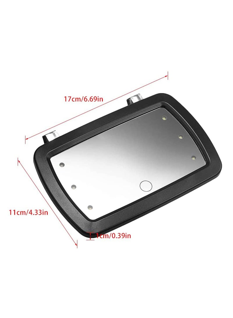 SOLARAE Car Sun Visor Mirror Makeup Sun-shading Cosmetic Mirror Vanity Mirror Automobile Make Up with Touch Screen Mirror Black Auto Supplies with 6 LED Lights - Image 4