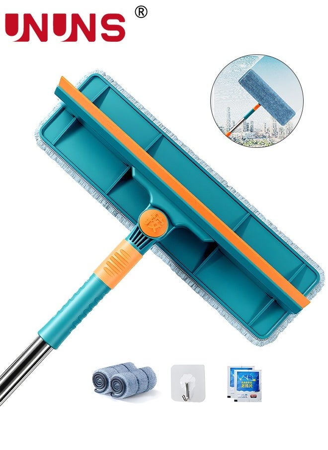 UNUNS Window Glass Cleaning Mop,2 In 1 Shower Squeegee With Extension Pole,Telescopic Window Washing Equipment With Bendable Head,Glass Cleaning Tools For Indoor/Outdoor High Window  - Image 2