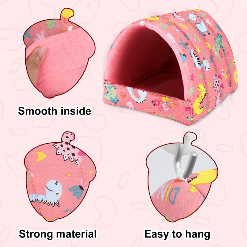 UPINS 2 Pack Guinea Pig Bed, Guinea Pig Hideout Washable Small Animal House Cage Accessories for Dwarf Rabbits Chinchillas Hamsters Hedgehogs Ferrets Bearded Dragons and Rats - Image 2