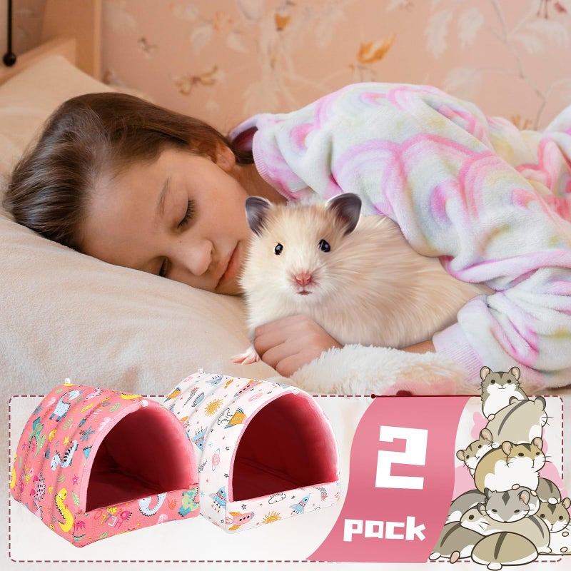 UPINS 2 Pack Guinea Pig Bed, Guinea Pig Hideout Washable Small Animal House Cage Accessories for Dwarf Rabbits Chinchillas Hamsters Hedgehogs Ferrets Bearded Dragons and Rats - Image 5