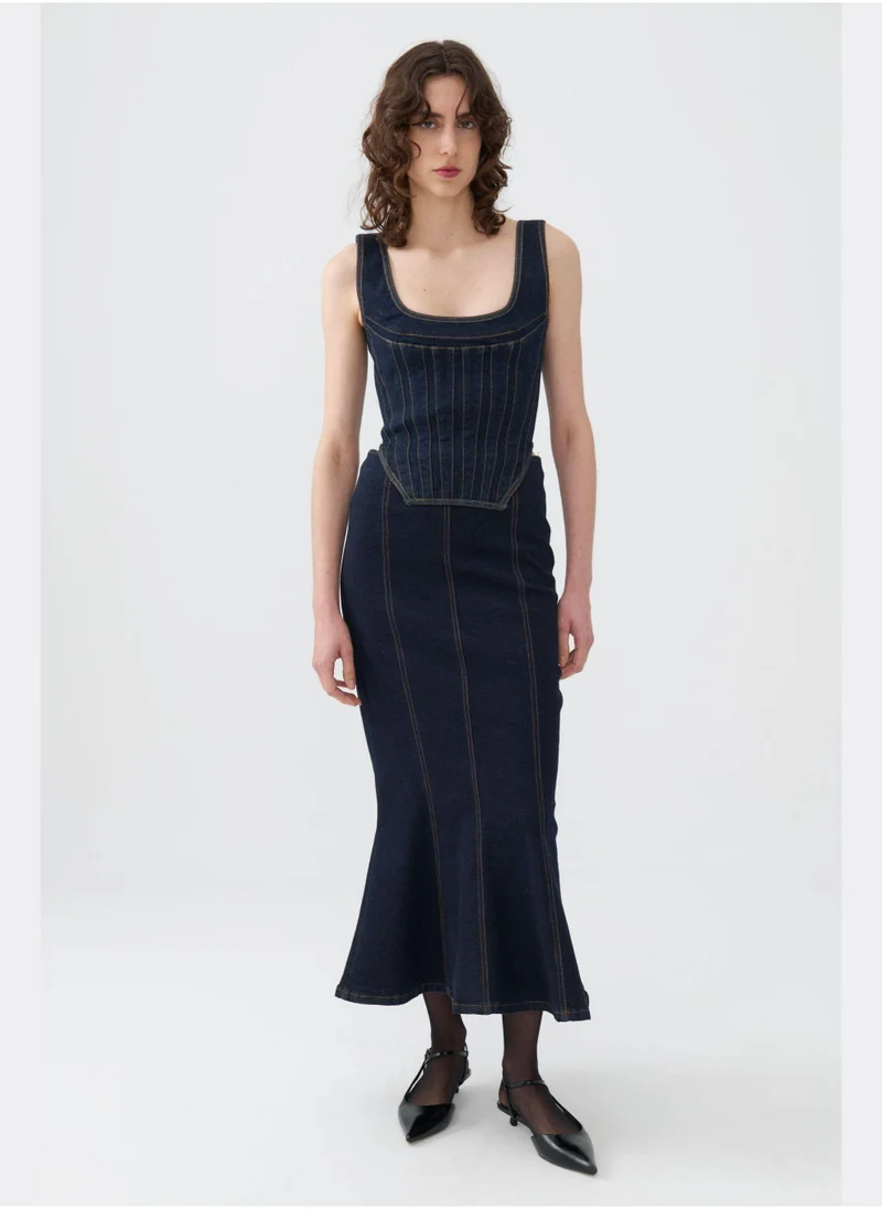 Nocturne Maxi Fish Jean Skirt