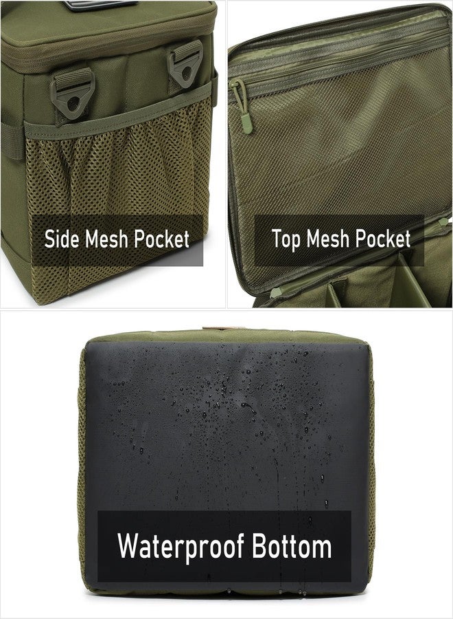 Lemubeane Tactical Camping Storage Bag 18L Tactical Utility Tote Bag Camping Cookware Organizer Trunk Organizer (Army Green) - Image 3