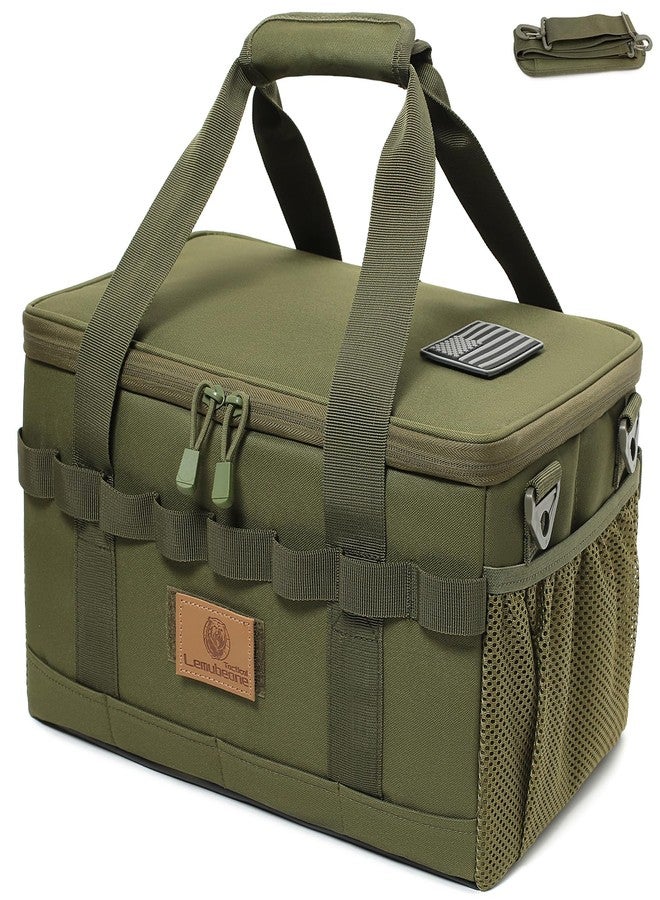 Lemubeane Tactical Camping Storage Bag 18L Tactical Utility Tote Bag Camping Cookware Organizer Trunk Organizer (Army Green) - Image 1