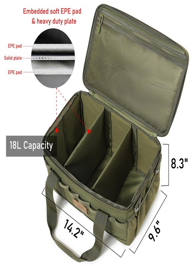 Lemubeane Tactical Camping Storage Bag 18L Tactical Utility Tote Bag Camping Cookware Organizer Trunk Organizer (Army Green) - Image 2