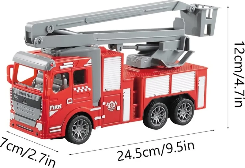 Mj Toys Red Remote Controlled Fire Truck with Ladder